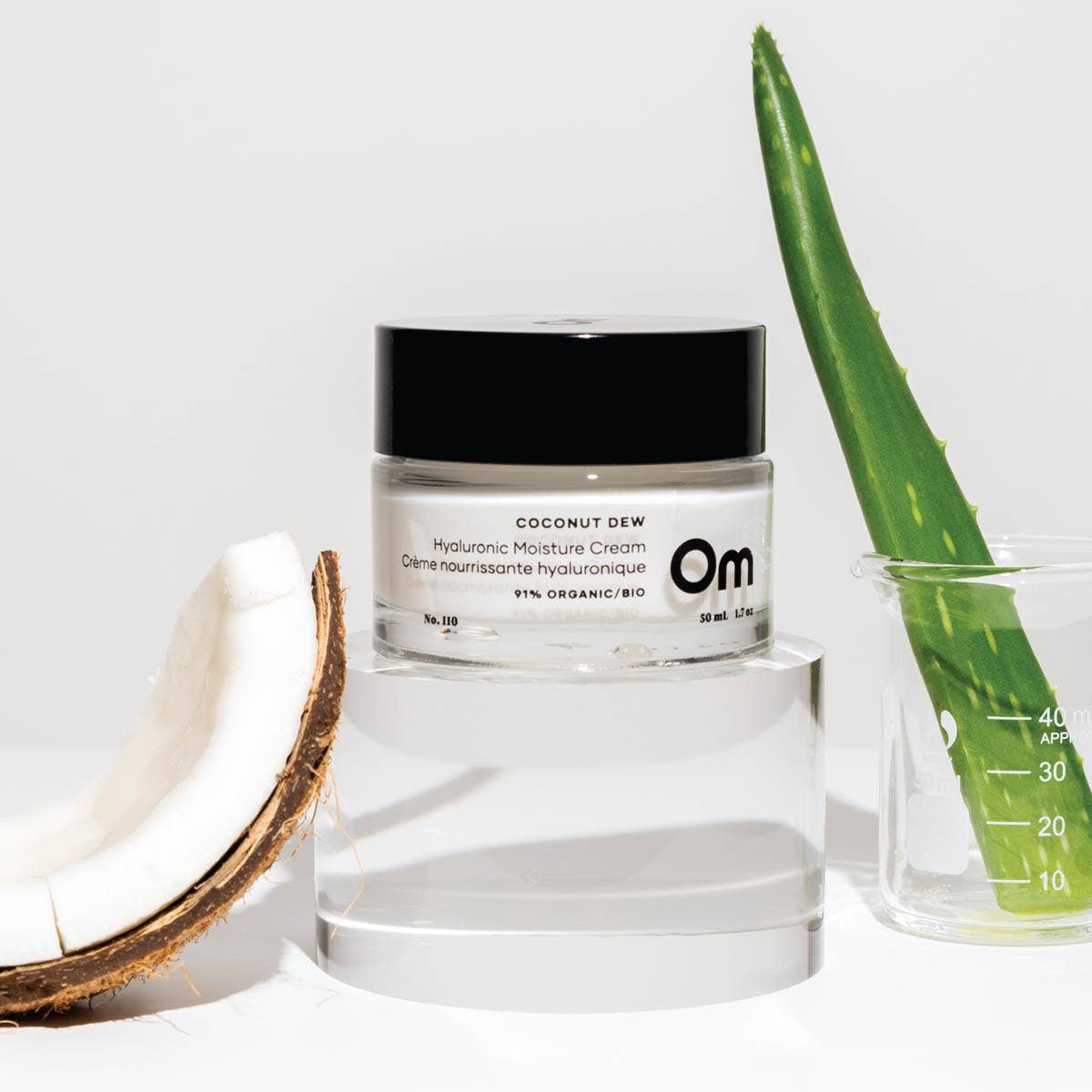 Jar of coconut dew hyaluronic moisture cream with aloe and coconut