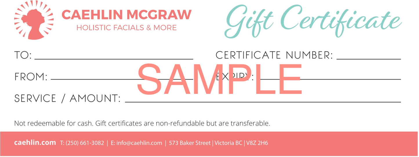 Caehlin McGraw Holistic Facials & More Gift Card